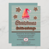 Cool leuk retro santa hoed koekjesruilfeest kaart (Voorkant / Achterkant)