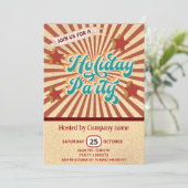 Cool leuk retro typografie bedrijfsfeestje kaart (Staand voorkant)