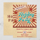 Cool leuk retro typografie bedrijfsfeestje kaart (Voorkant / Achterkant)