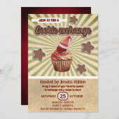 Cool leuk retro typografie cookie exchange party kaart (Voorkant / Achterkant)
