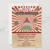 Cool leuk retro typografie cookie exchange party kaart (Voorkant)