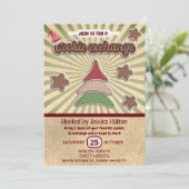 Cool leuk retro typografie cookie exchange party kaart (Staand voorkant)