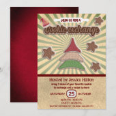 Cool leuk retro typografie cookie exchange party kaart (Voorkant / Achterkant)