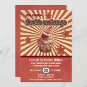 Cool leuk retro typografie cookie exchange party kaart (Voorkant / Achterkant)