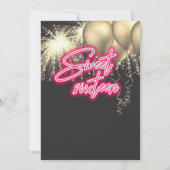 Cool leuk roze gouden ballon glans vuurwerk  kaart (Achterkant)