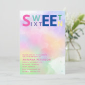 Cool leuk tiener moderne typografie lief 16 kaart (Staand voorkant)