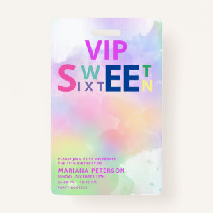 Cool leuk tiener moderne typografie VIP zoet 16 Badge