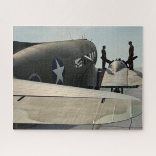 Cool leuk vintage vliegtuig foto piloot luchtvaart legpuzzel