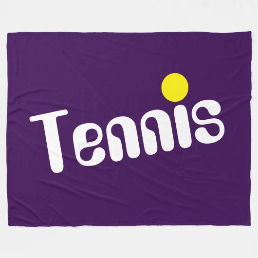 Cool Leuk Wit Geel Tennis Tekst op Deep Paarse Fleece Deken (Voorkant (Horizontaal))