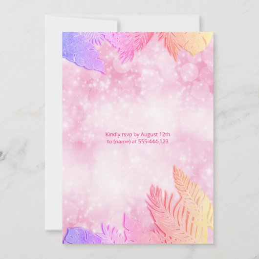 Cool leuk zomerscript poolparty verjaardag kaart (Achterkant)