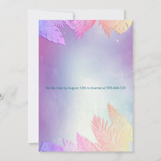 Cool leuk zomerscript poolparty verjaardag kaart (Achterkant)