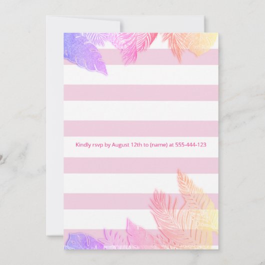 Cool leuk zomerscript poolparty verjaardag kaart (Achterkant)