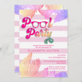 Cool leuk zomerscript poolparty verjaardag kaart (Voorkant / Achterkant)