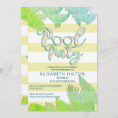 Cool leuk zomerscript poolparty verjaardag kaart (Voorkant / Achterkant)