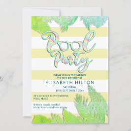 Cool leuk zomerscript poolparty verjaardag kaart