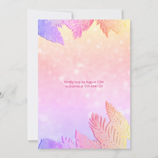 Cool leuk zomerscript poolparty verjaardag kaart (Achterkant)