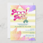 Cool leuk zomerscript poolparty verjaardag kaart (Voorkant)