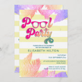Cool leuk zomerscript poolparty verjaardag kaart (Voorkant / Achterkant)