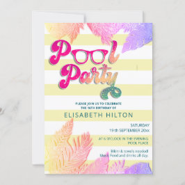 Cool leuk zomerscript poolparty verjaardag kaart