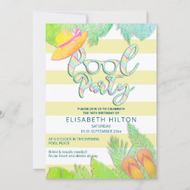 Cool leuk zomerscript poolparty verjaardag kaart