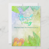 Cool leuk zomerscript poolparty verjaardag kaart (Achterkant)