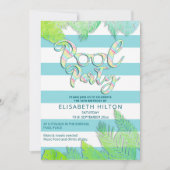 Cool leuk zomerscript poolparty verjaardag kaart (Voorkant)