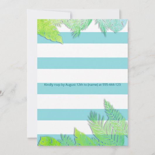 Cool leuk zomerscript poolparty verjaardag kaart (Achterkant)