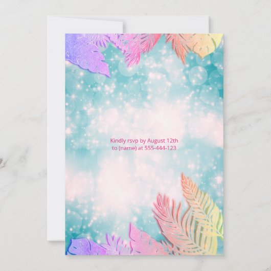 Cool leuk zomerscript poolparty verjaardag kaart (Achterkant)