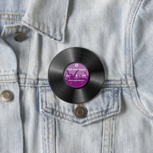 Cool leuke aangepaste tekst retro  vinyl record ronde button 7,6 cm