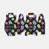 Cool leuke kleurrijke donuts patroon zwart Monogra Bedankdoosjes (Uitgevouwen)