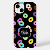 Cool leuke kleurrijke donuts patroon zwart Monogra Case-Mate iPhone Case (Achterkant)