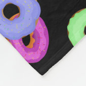 Cool leuke kleurrijke donuts patroon zwart Monogra Fleece Deken (Hoek)