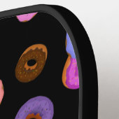 Cool leuke kleurrijke donuts patroon zwart Monogra Pickleball Paddle (Links Detail)