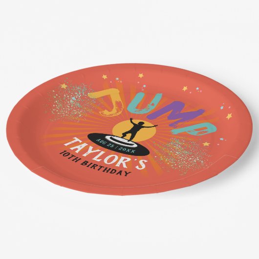 Cool Leuke Kleurrijke Trampoline Jump Bounce Adven Papieren Bordje (Gekanteld)