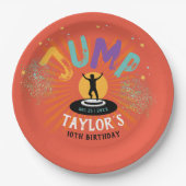 Cool Leuke Kleurrijke Trampoline Jump Bounce Adven Papieren Bordje (Voorkant)