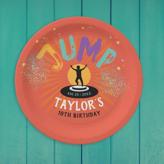 Cool Leuke Kleurrijke Trampoline Jump Bounce Adven Papieren Bordje