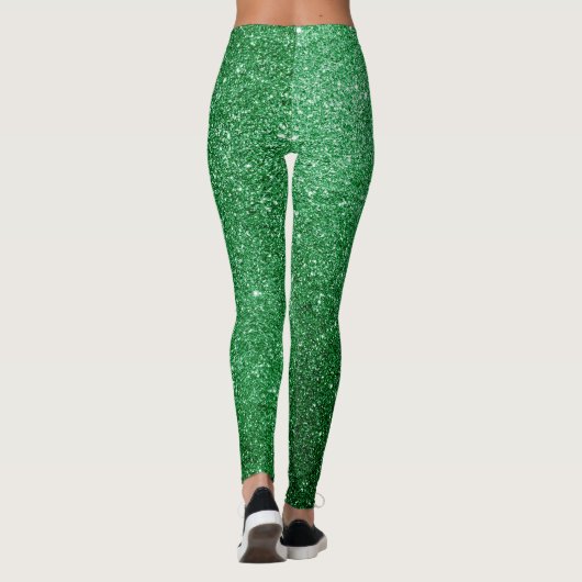 Cool Leuke lichtgroene glitter patroon Leggings (Achterkant)
