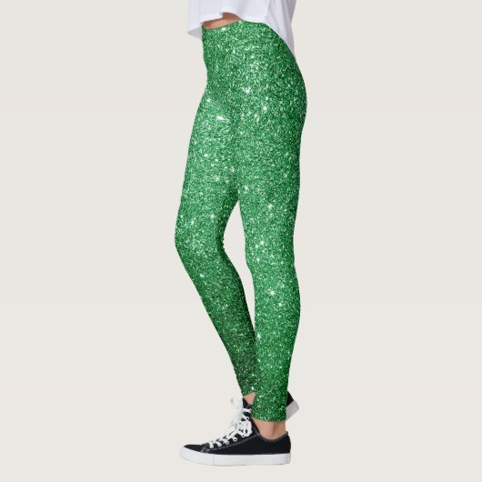 Cool Leuke lichtgroene glitter patroon Leggings (Links)