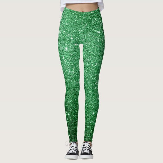Cool Leuke lichtgroene glitter patroon Leggings (Voorkant)