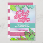 Cool leuke neon typografie strepen zoete 16 invita kaart (Voorkant / Achterkant)