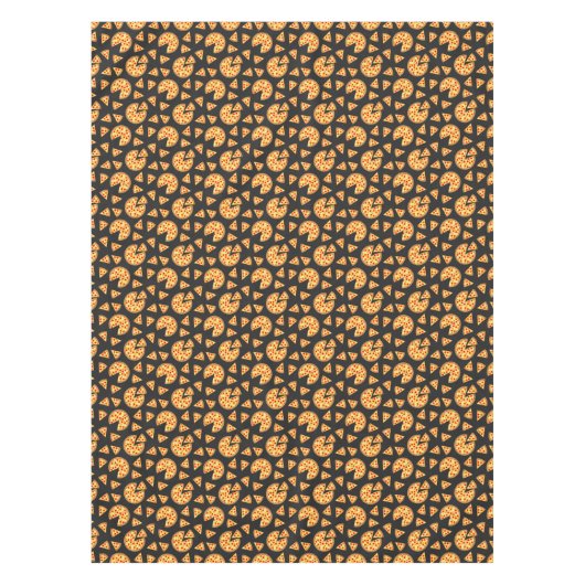 Cool leuke pizza en plakjes patroon op donkergrijs tafelkleed (Voorkant)