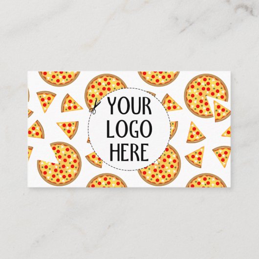 Cool leuke pizza en plakjes patroon wit Uw logo Klantenkaartje (Achterkant)