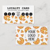 Cool leuke pizza en plakjes patroon wit Uw logo Klantenkaartje (Voorkant / Achterkant)