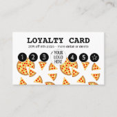 Cool leuke pizza en plakjes patroon wit Uw logo Klantenkaartje (Voorkant)