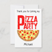 Cool leuke pizza party kinderen verjaardag bedankkaart (Voorkant)