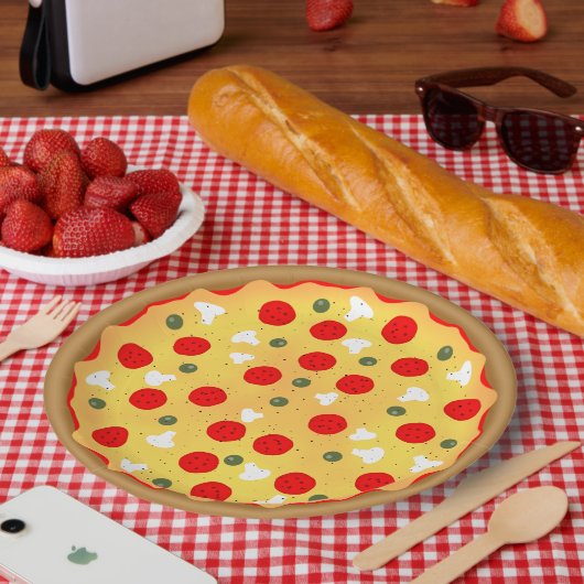 Cool leuke pizza party kinderen verjaardag papieren bordje (Picknick)