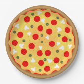 Cool leuke pizza party kinderen verjaardag papieren bordje (Voorkant)