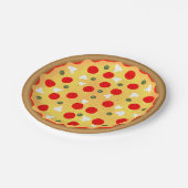Cool leuke pizza party kinderen verjaardag papieren bordje (Gekanteld)
