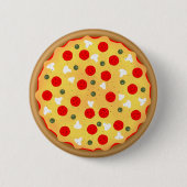 Cool leuke pizza party kinderen verjaardag ronde button 5,7 cm (Voorkant)