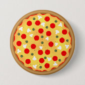 Cool leuke pizza party kinderen verjaardag ronde button 7,6 cm (Voorkant)